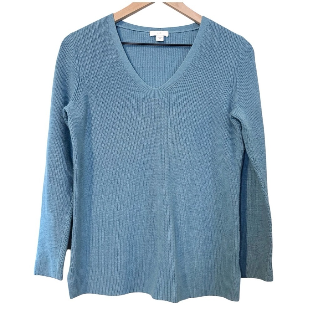 Women’s J. Jill blue v neck ribbed pullover sweater size xs